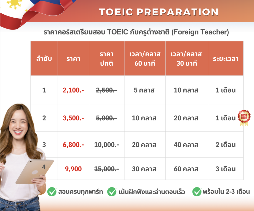 คอร์สติวสอบ TOEIC กับครูต่างชาติ